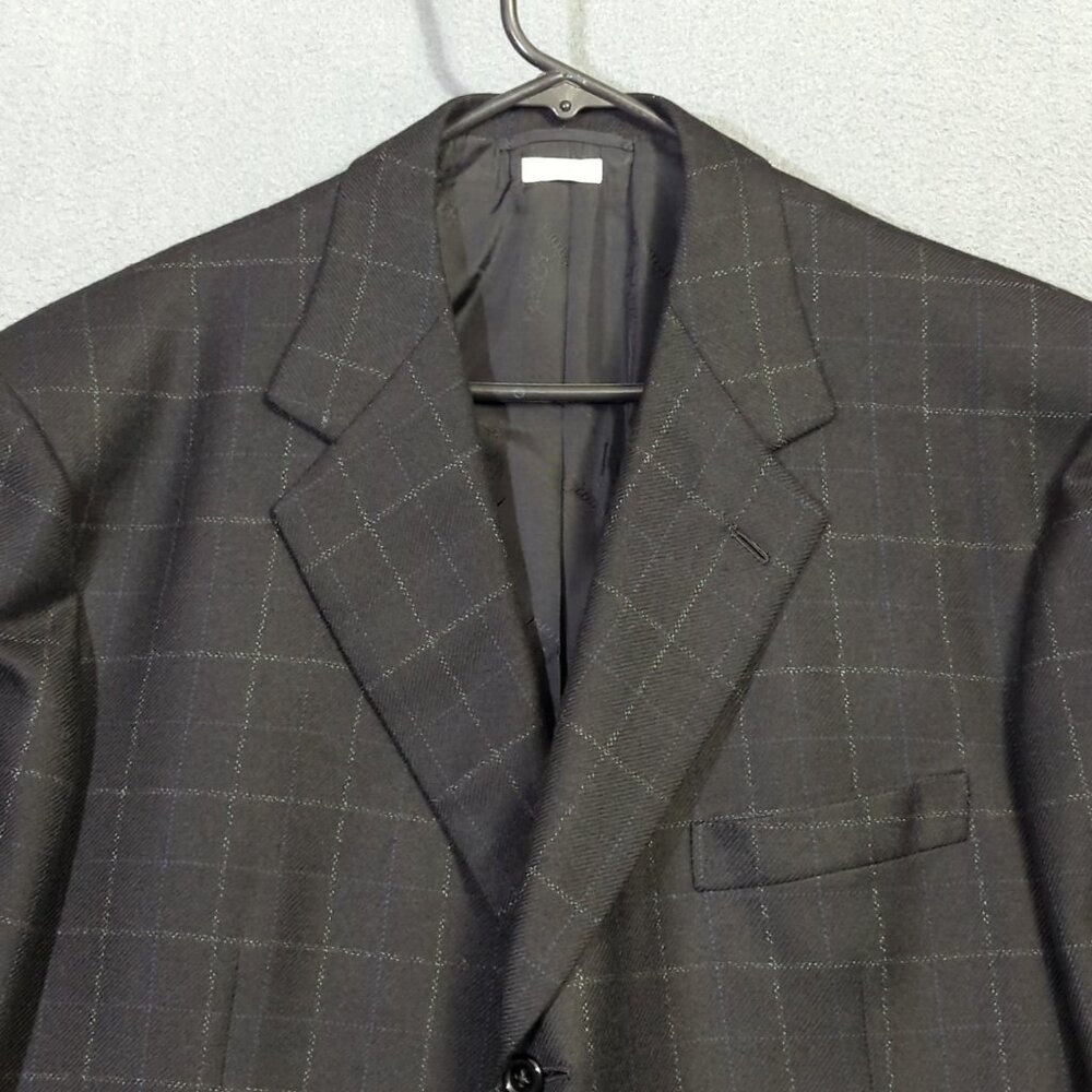 Brioni Blazer Men's 46R (estimated") Black Wool Windowpane Nomentano - Picture 3 of 15